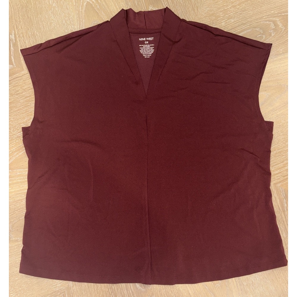 Nine West blouse sleeveless womens Maroon Size OX
